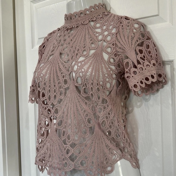 Blashe Pink Blush Crochet Knit Top Blouse (Size: S) - Picture 2 of 5